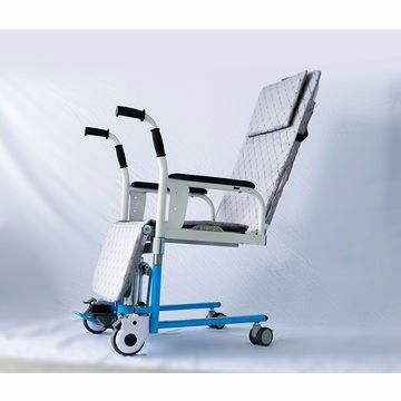 Fauteuil roulant de douche d'aisance de transfert de patient de vente chaude ouvert à l'arrière