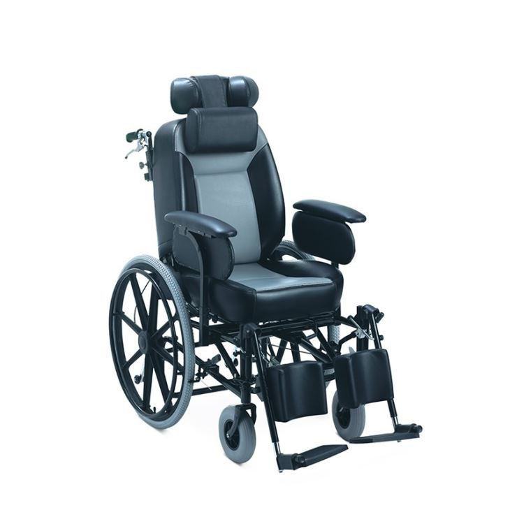 Fauteuil roulant inclinable portatif pliant